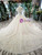 Champagne Tulle Sequins Appliques Off the Shoulder Luxury Wedding Dress