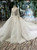 Ivory White Tulle Appliques Long Sleeve Wedding Dress With Beading