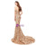 Gold Mermaid Sequins Off the Shoulder Long Prom Dress