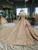 Dark Champagne Sequins Lace Off the Shoulder Luxury Wedding Dress With Beading