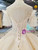 Champagne Tulle Sequins Backless Puff Sleeve Luxury Wedding Dress