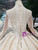 Champagne Tulle Sequins High Neck Long Sleeve Luxury Wedding Dress With Long Train