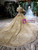 Gold Tulle Sequins off the Shoulder Luxury Wedding Dress With Beading