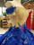 Royal Blue Ball Gown Appliques Off the Shoulder Luxury Wedding Dress With Beading