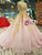 Pink Ball Gown Tulle Lace Off the Shoulder Appliques Luxury Wedding Dress With Beading