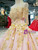 Pink Ball Gown Tulle Lace Off the Shoulder Appliques Luxury Wedding Dress With Beading