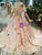 Pink Ball Gown Tulle Lace V-neck Backless Luxury Wedding Dress With Beading