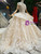 Champagne Tulle Sequins Appliques Cap Sleeve Backless Luxury Wedding Dress With Beading