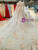 Gray Ball Gown Tulle Appliques V-neck Haute Couture Luxury Wedding Dress