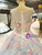 Blue Ball Gown Tulle Pink Appliques Bateau Luxury Wedding Dress