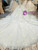 Blue Ball Gown Tulle Appliques Off the Shoulder Short Sleeve Luxury Wedding Dress