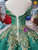 Green Ball Gown Sequins Champagne Appliques Off the Shoulder Luxury Wedding Dress