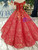 Red Ball Gown Sequins Off the Shoulder Appliques Luxury Wedding Dress With Beading