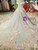 Gray Ball Gown Tulle Sequins Appliques Off the Shoulder Luxury Wedding Dress