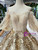 Gold Sequins Off the Shoulder Long Sleeve Beading Luxury Wedding Dress