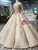 Champagne Ball Gown Off the Shoulder Luxury Wedding Dress With Sequins