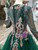 Green Tulle Sequins Long Sleeve Luxury Wedding Dress With Beading