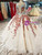 Champagne Ball Gown Lace Long Sleeve Red Appliques Luxury Wedding Dress With Beading