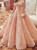 Pink Ball Gown Off The Shoulder Lace Appliqeus Wedding Gown