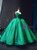 Dark Green Ball Gown Satin Sweetheart Floor Length Luxury Prom Dress