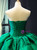 Dark Green Ball Gown Satin Sweetheart Floor Length Luxury Prom Dress