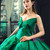 Dark Green Ball Gown Satin Sweetheart Floor Length Luxury Prom Dress