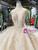 Champagne Sequins Cap Sleeve Appliques Luxury Wedding Dress With Long Train