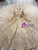 Champagne Gold Sequins High Neck Cap Sleeve Backless Luxury Wedding Dress