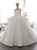 Fashion White Ball Gown Tulle Sequins Strapless Wedding Dress With Train