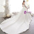 Simple White Ball Gown Satin Off the Shoulder Wedding Dress With Train