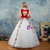 In Stock:Ship in 48 Hours White Tulle Red Lace Appliques Quinceanera Dress