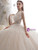 Champagne Tulle Sequins V-neck Backless Appliques Wedding Dress With Beading