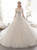 Light Champagne Tulle Sequins Off the Shoulder Wedding Dress With Beading
