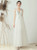 In Stock:Ship in 48 Hours White Tulle V-neck Appliques Wedding Dress