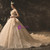 Champagne Tulle Lace V-neck Backless Wedding Dress With Beading