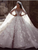 Sequins Beads Long Sleeve Wedding Dress With Long Train