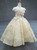 Champagne Gold Tulle Sequins Cap Sleeve Backless Luxury Flower Girl Dress