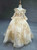 Champagne Tulle Gold Sequins Long Sleeve Spaghetti Straps Flower Girl Dress