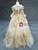 Champagne Tulle Gold Sequins Long Sleeve Spaghetti Straps Flower Girl Dress