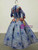 Blue Ball Gown Sequins Long Sleeve Embroidery Appliques Flower Girl Dress