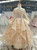 Champagne Gold Sequins Long Sleeve Appliques Flower Girl Dress