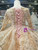 Champagne Gold Sequins Long Sleeve Appliques Flower Girl Dress