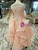 Pink Lace Off the Shoulder Beading Flwoer Girl Dress With Bow