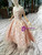 Pink Tulle Sequins Off the Shoulder Appliques Flower Girl Dress With Beading