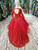 Red Ball Gown Tulle Sequins Long Sleeve Appliques Flower Girl Dress