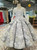 Gray Tulle Long Sleeve Butterfly Appliques Flower Girl Dress