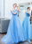 In Stock:Ship in 48 Hours Blue Tulle Sequins Long Prom Dress