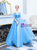 In Stock:Ship in 48 Hours Blue Tulle Sequins Long Prom Dress