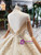 Champagne Tulle Sequins Appliques High Neck Long Sleeve Backless Luxury Wedding Dress