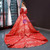 Red Tulle Lace Appliques Long Sleeve Prom Dress With Train